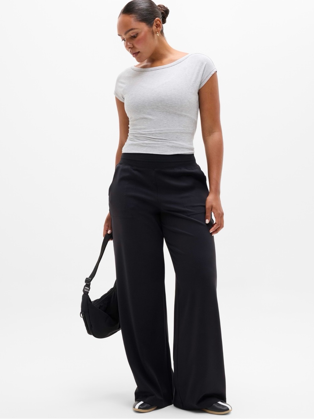 Athleta Venice High Rise Wide Leg Pants in Black Plus size 1X